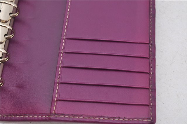 Authentic GUCCI Guccissima Agenda Notebook Cover GG Leather 115240 Purple 7171E