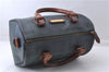 Authentic POLO Ralph Lauren Check PVC Leather 2Way Hand Boston Bag Green 7174D