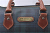 Authentic POLO Ralph Lauren Check PVC Leather 2Way Hand Boston Bag Green 7174D