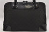 Authentic GUCCI Vintage Shoulder Hand Bag GG Canvas Enamel 0021122 Black 7177D