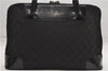 Authentic GUCCI Vintage Shoulder Hand Bag GG Canvas Enamel 0021122 Black 7177D