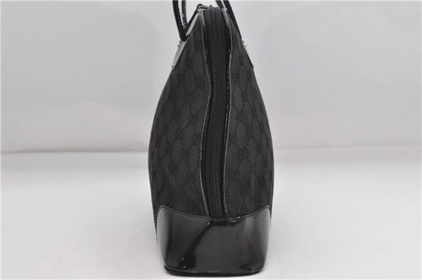 Authentic GUCCI Vintage Shoulder Hand Bag GG Canvas Enamel 0021122 Black 7177D