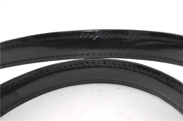 Authentic GUCCI Vintage Shoulder Hand Bag GG Canvas Enamel 0021122 Black 7177D