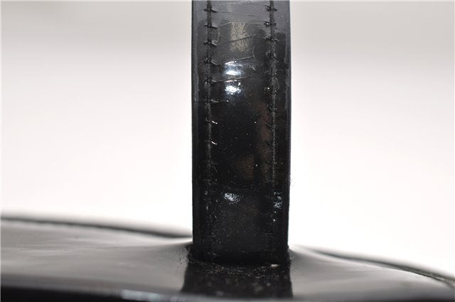 Authentic GUCCI Vintage Shoulder Hand Bag GG Canvas Enamel 0021122 Black 7177D