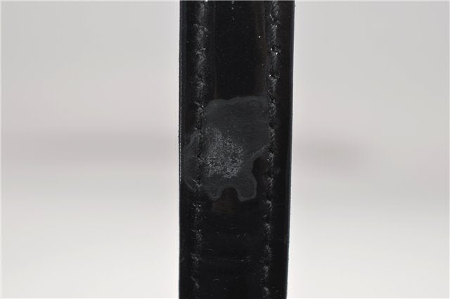 Authentic GUCCI Vintage Shoulder Hand Bag GG Canvas Enamel 0021122 Black 7177D