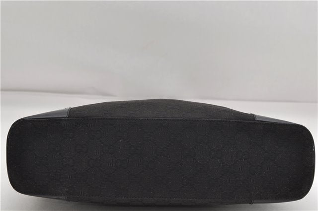 Authentic GUCCI Vintage Shoulder Hand Bag GG Canvas Enamel 0021122 Black 7177D