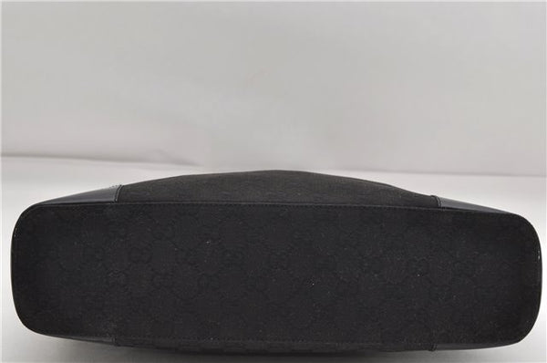 Authentic GUCCI Vintage Shoulder Hand Bag GG Canvas Enamel 0021122 Black 7177D