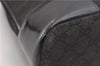 Authentic GUCCI Vintage Shoulder Hand Bag GG Canvas Enamel 0021122 Black 7177D