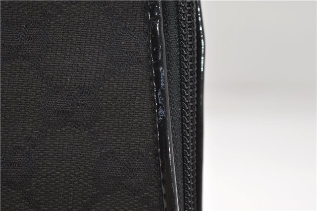Authentic GUCCI Vintage Shoulder Hand Bag GG Canvas Enamel 0021122 Black 7177D