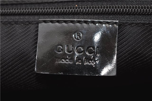 Authentic GUCCI Vintage Shoulder Hand Bag GG Canvas Enamel 0021122 Black 7177D