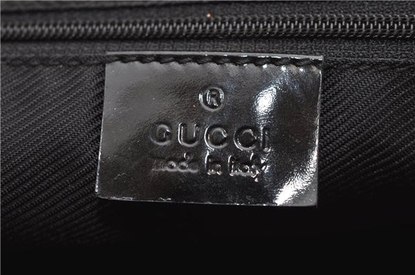 Authentic GUCCI Vintage Shoulder Hand Bag GG Canvas Enamel 0021122 Black 7177D