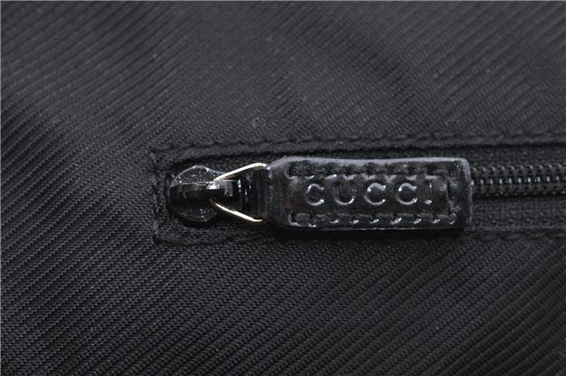 Authentic GUCCI Vintage Shoulder Hand Bag GG Canvas Enamel 0021122 Black 7177D