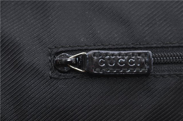 Authentic GUCCI Vintage Shoulder Hand Bag GG Canvas Enamel 0021122 Black 7177D