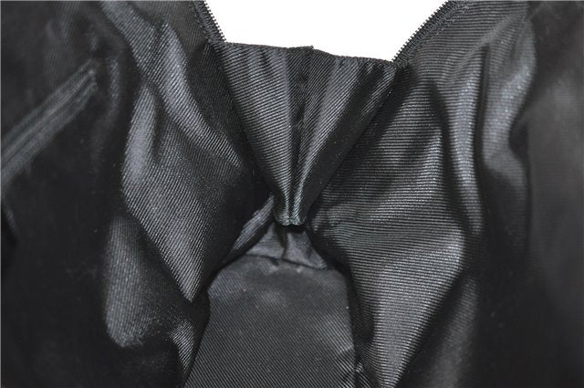 Authentic GUCCI Vintage Shoulder Hand Bag GG Canvas Enamel 0021122 Black 7177D