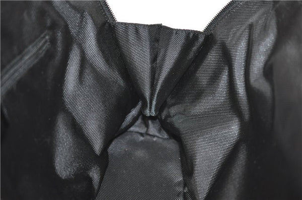 Authentic GUCCI Vintage Shoulder Hand Bag GG Canvas Enamel 0021122 Black 7177D