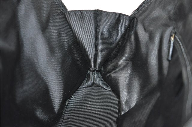 Authentic GUCCI Vintage Shoulder Hand Bag GG Canvas Enamel 0021122 Black 7177D