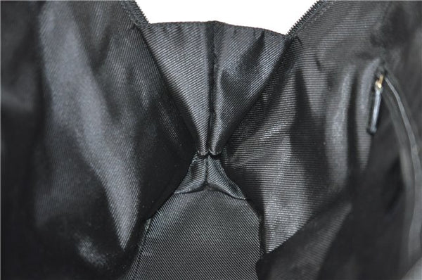 Authentic GUCCI Vintage Shoulder Hand Bag GG Canvas Enamel 0021122 Black 7177D