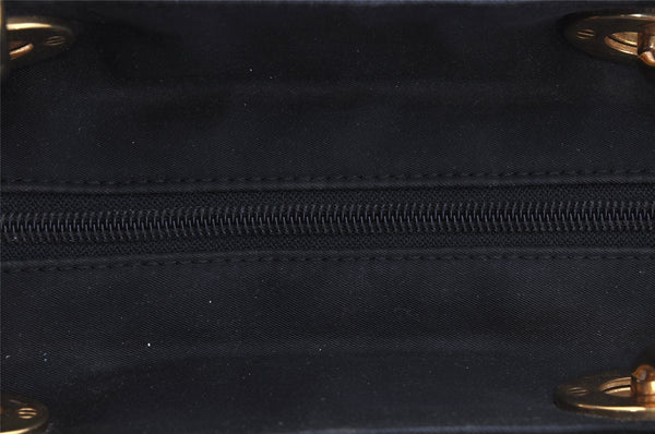 Authentic Christian Dior Lady Dior Cannage Nylon 2Way Hand Bag Black CD 7177I