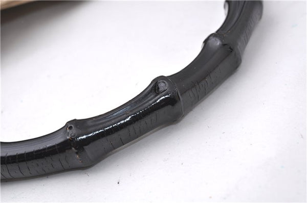 Authentic GUCCI Vintage Bamboo Shoulder Hand Bag Leather 0011638 Beige 7178D