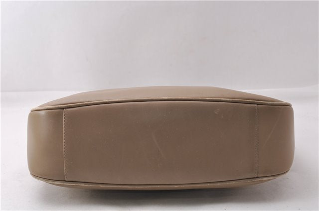 Authentic GUCCI Vintage Bamboo Shoulder Hand Bag Leather 0011638 Beige 7178D