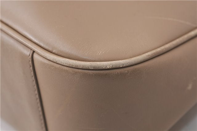 Authentic GUCCI Vintage Bamboo Shoulder Hand Bag Leather 0011638 Beige 7178D