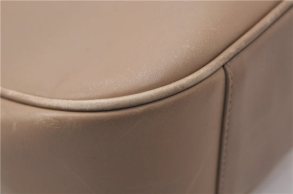 Authentic GUCCI Vintage Bamboo Shoulder Hand Bag Leather 0011638 Beige 7178D