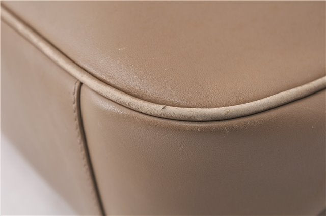 Authentic GUCCI Vintage Bamboo Shoulder Hand Bag Leather 0011638 Beige 7178D