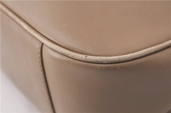 Authentic GUCCI Vintage Bamboo Shoulder Hand Bag Leather 0011638 Beige 7178D