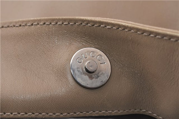Authentic GUCCI Vintage Bamboo Shoulder Hand Bag Leather 0011638 Beige 7178D