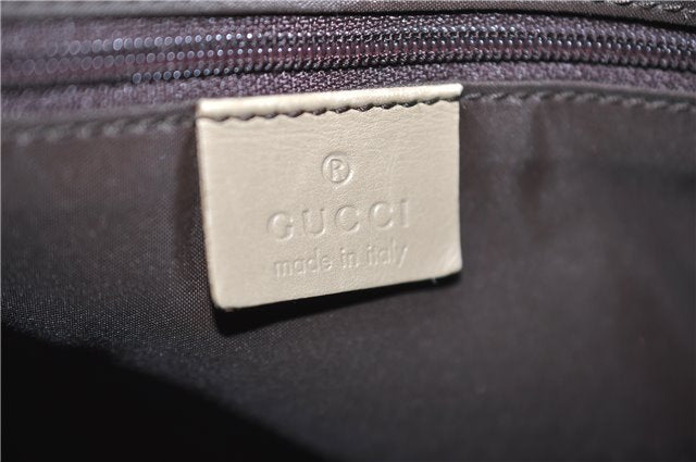 Authentic GUCCI Vintage Bamboo Shoulder Hand Bag Leather 0011638 Beige 7178D