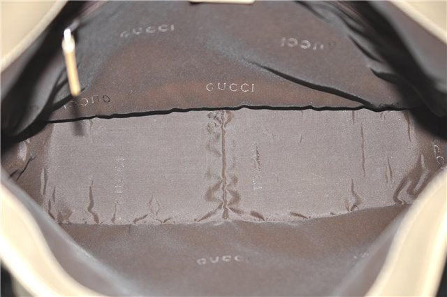 Authentic GUCCI Vintage Bamboo Shoulder Hand Bag Leather 0011638 Beige 7178D