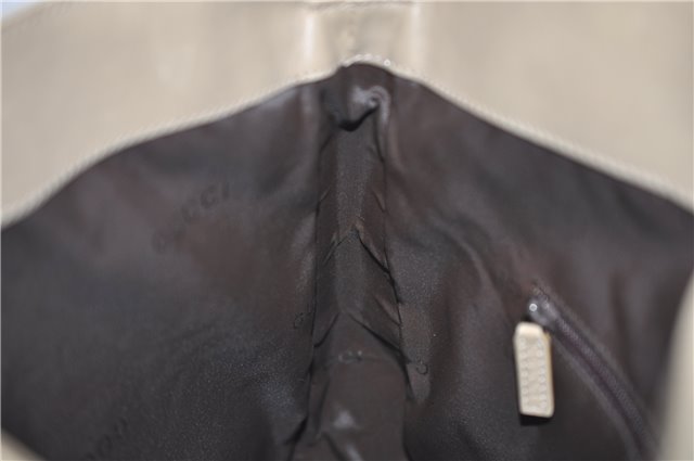 Authentic GUCCI Vintage Bamboo Shoulder Hand Bag Leather 0011638 Beige 7178D