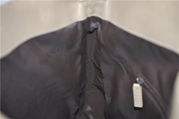 Authentic GUCCI Vintage Bamboo Shoulder Hand Bag Leather 0011638 Beige 7178D