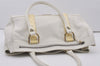 Authentic BURBERRY Vintage Leather Shoulder Tote Bag White 7178I