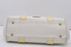 Authentic BURBERRY Vintage Leather Shoulder Tote Bag White 7178I