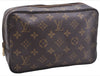 Auth Louis Vuitton Monogram Trousse Toilette 23 Clutch Hand Bag M47524 LV 7180E