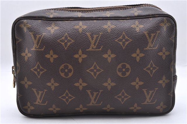 Auth Louis Vuitton Monogram Trousse Toilette 23 Clutch Hand Bag M47524 LV 7180E