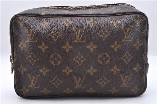 Auth Louis Vuitton Monogram Trousse Toilette 23 Clutch Hand Bag M47524 LV 7180E