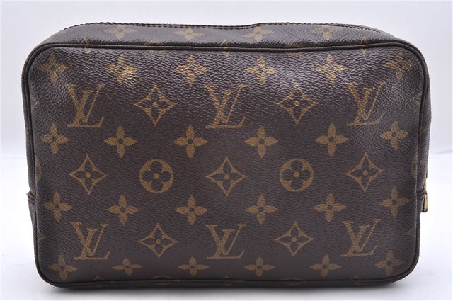 Auth Louis Vuitton Monogram Trousse Toilette 23 Clutch Hand Bag M47524 LV 7180E