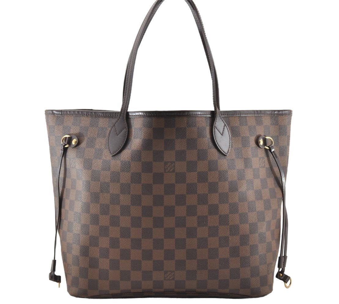 Authentic Louis Vuitton Damier Neverfull MM Shoulder Tote Bag N51105 LV 7180I