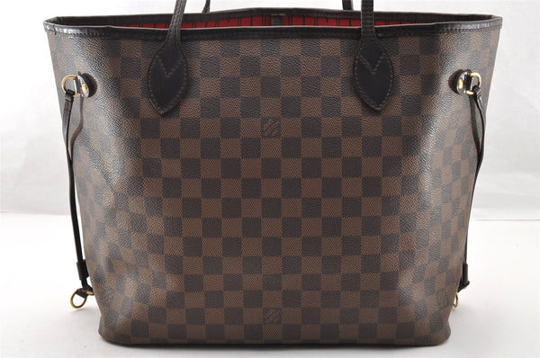 Authentic Louis Vuitton Damier Neverfull MM Shoulder Tote Bag N51105 LV 7180I