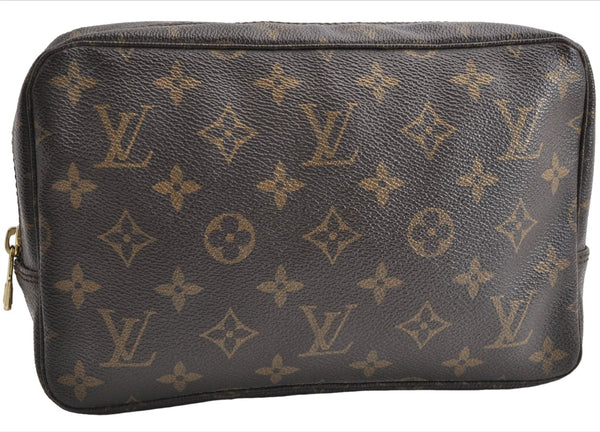 Auth Louis Vuitton Monogram Trousse Toilette 23 Clutch Hand Bag M47524 LV 7181E