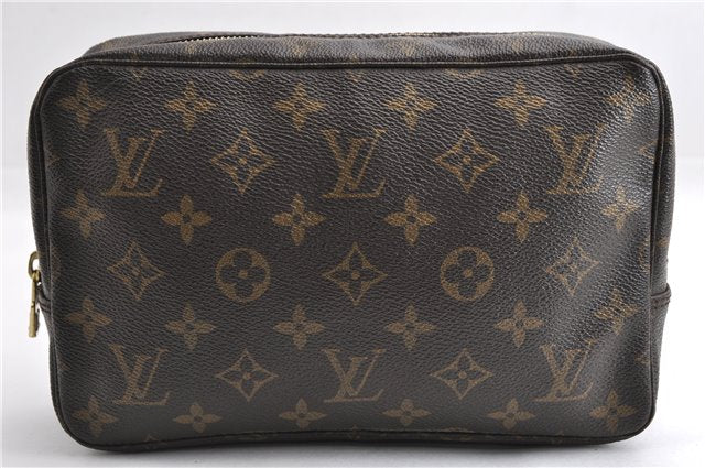 Auth Louis Vuitton Monogram Trousse Toilette 23 Clutch Hand Bag M47524 LV 7181E