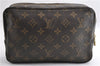 Auth Louis Vuitton Monogram Trousse Toilette 23 Clutch Hand Bag M47524 LV 7181E