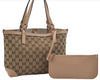 Authentic GUCCI Craft Shoulder Tote Bag GG Canvas Leather 269878 Brown 7182E