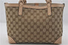 Authentic GUCCI Craft Shoulder Tote Bag GG Canvas Leather 269878 Brown 7182E