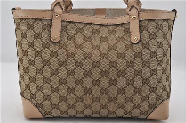 Authentic GUCCI Craft Shoulder Tote Bag GG Canvas Leather 269878 Brown 7182E