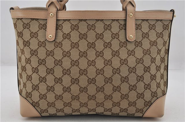 Authentic GUCCI Craft Shoulder Tote Bag GG Canvas Leather 269878 Brown 7182E