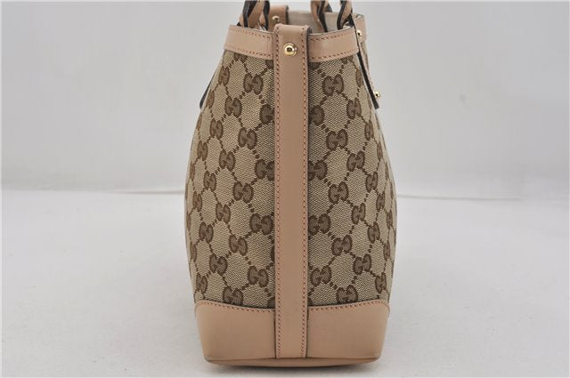 Authentic GUCCI Craft Shoulder Tote Bag GG Canvas Leather 269878 Brown 7182E