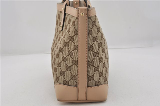 Authentic GUCCI Craft Shoulder Tote Bag GG Canvas Leather 269878 Brown 7182E